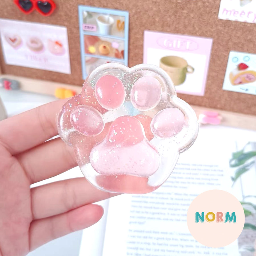 Clear Cat Paw Jelly Squishy Toy