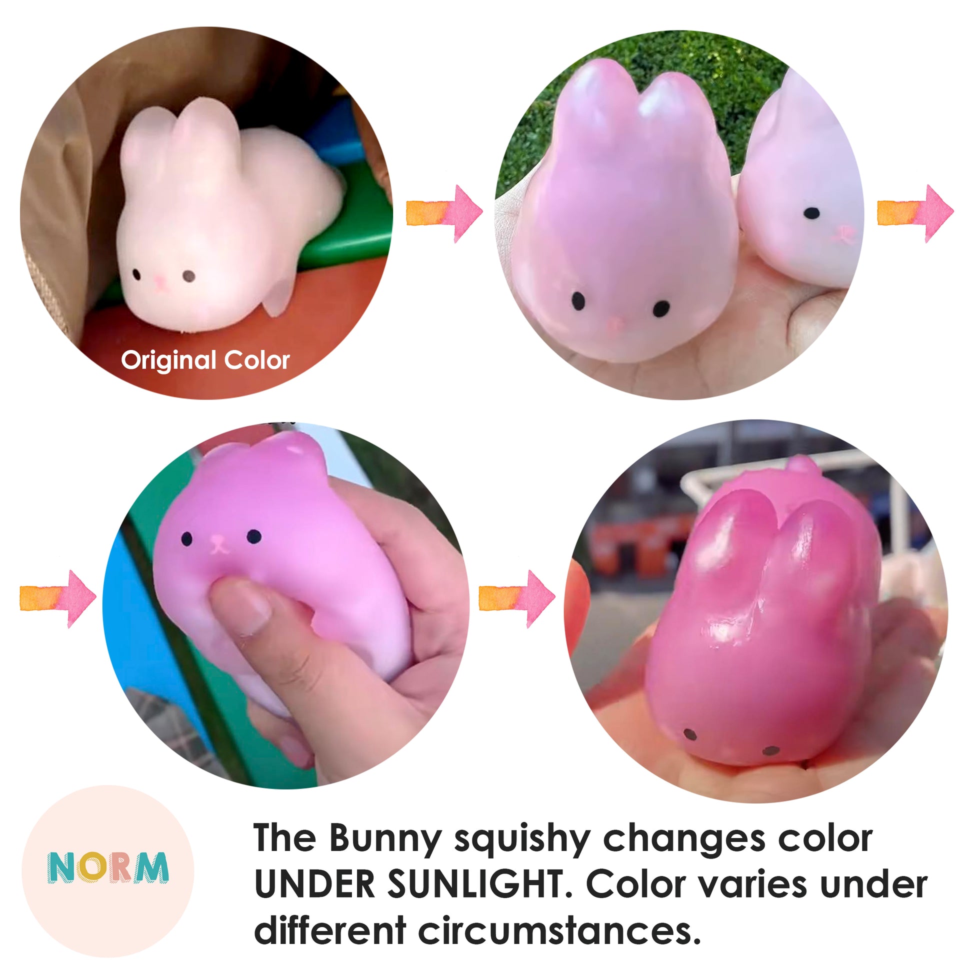 Bunny Mochi Color Changing Squishy Toy