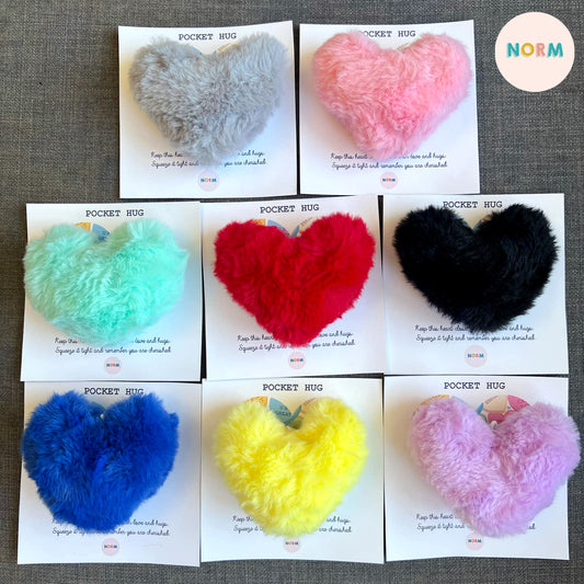 Furry Fluffy Pocket Hug Heart (Plain)