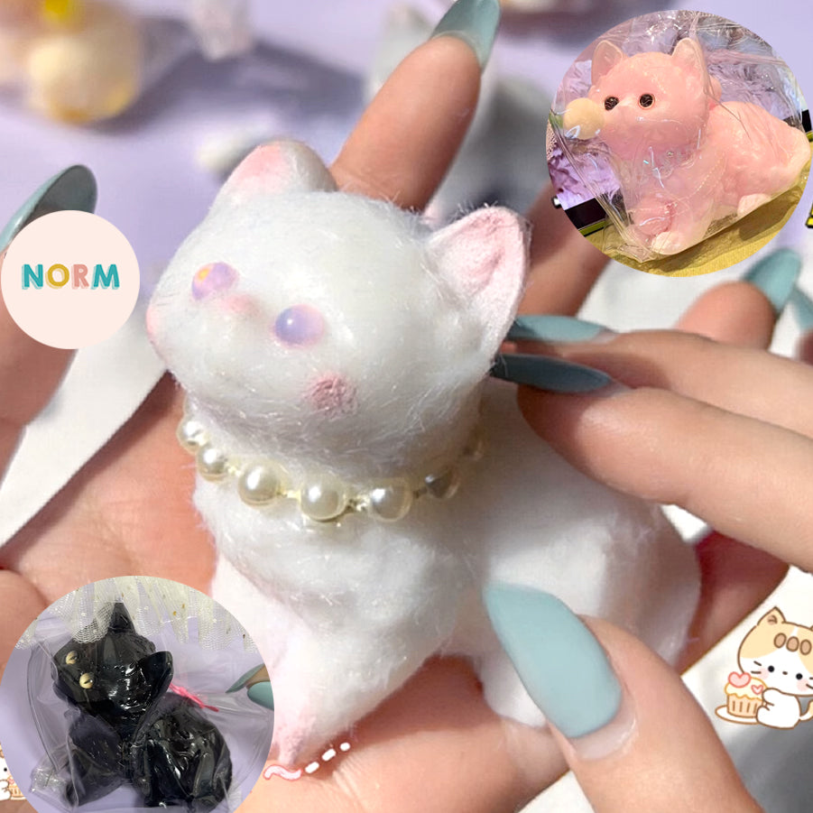 Furry Cat Kitten Mochi Taba Squishy Toy