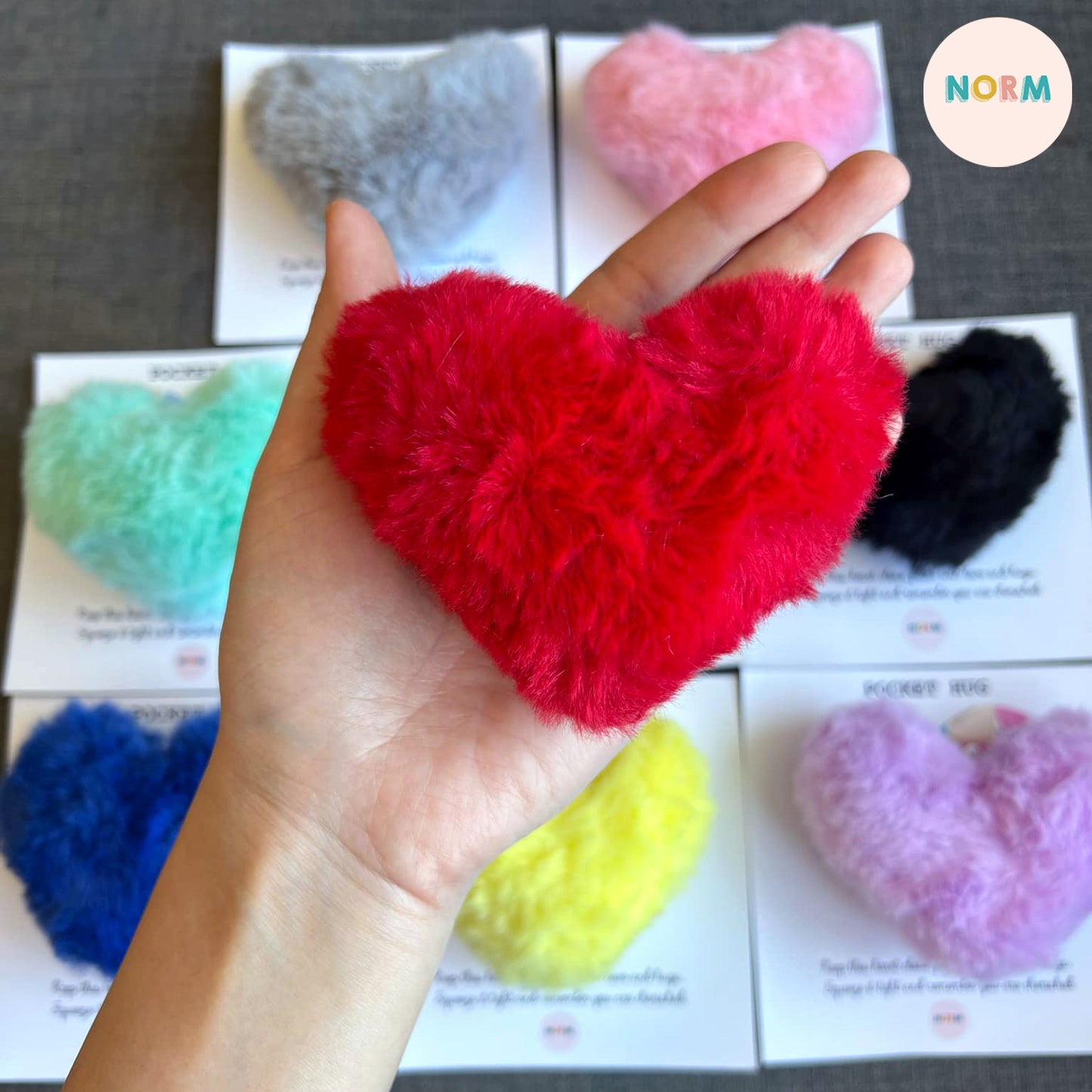 Furry Fluffy Pocket Hug Heart (Plain)