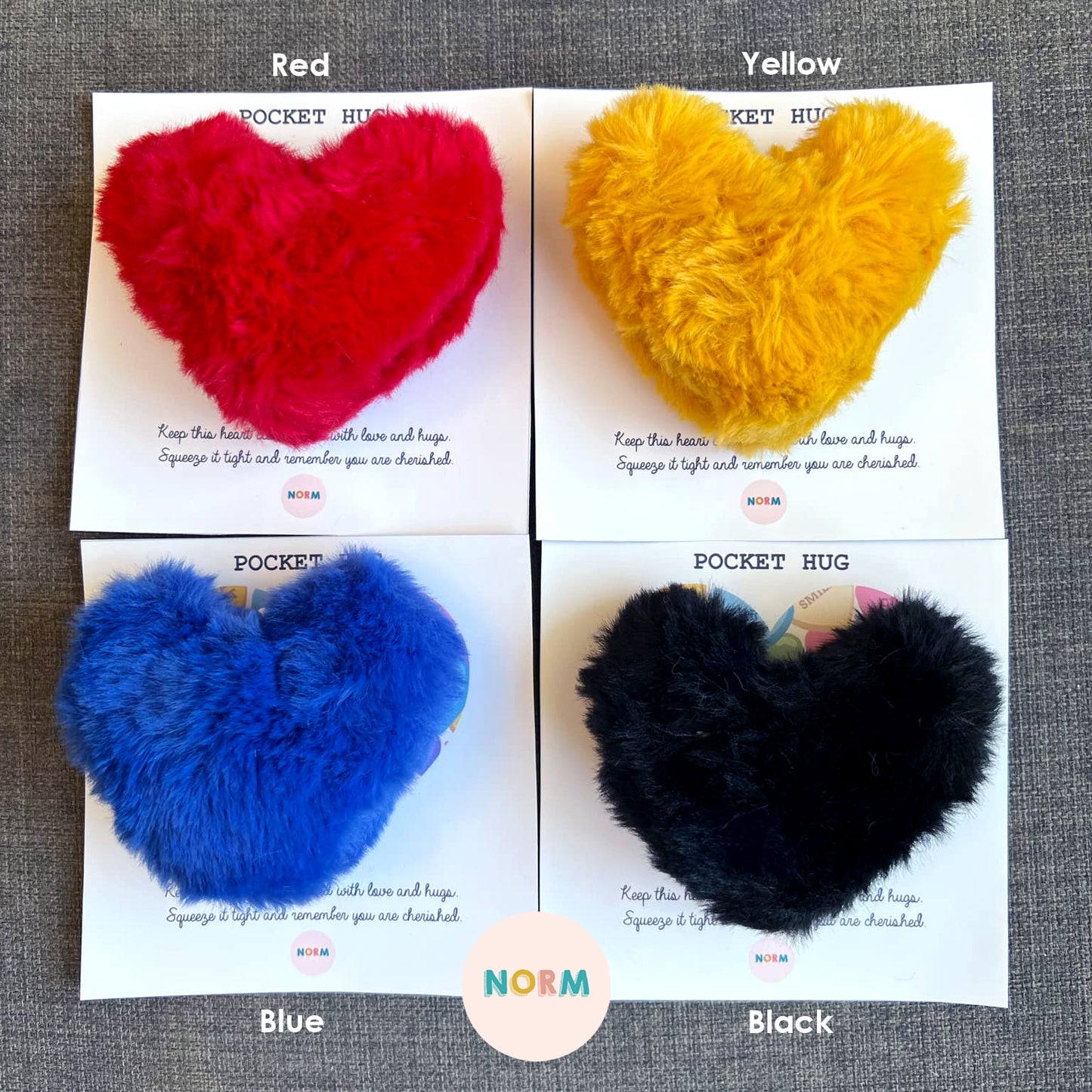 Furry Fluffy Pocket Hug Heart (Plain)