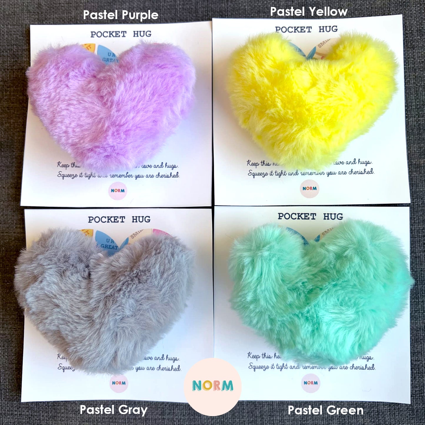 Furry Fluffy Pocket Hug Heart (Plain)