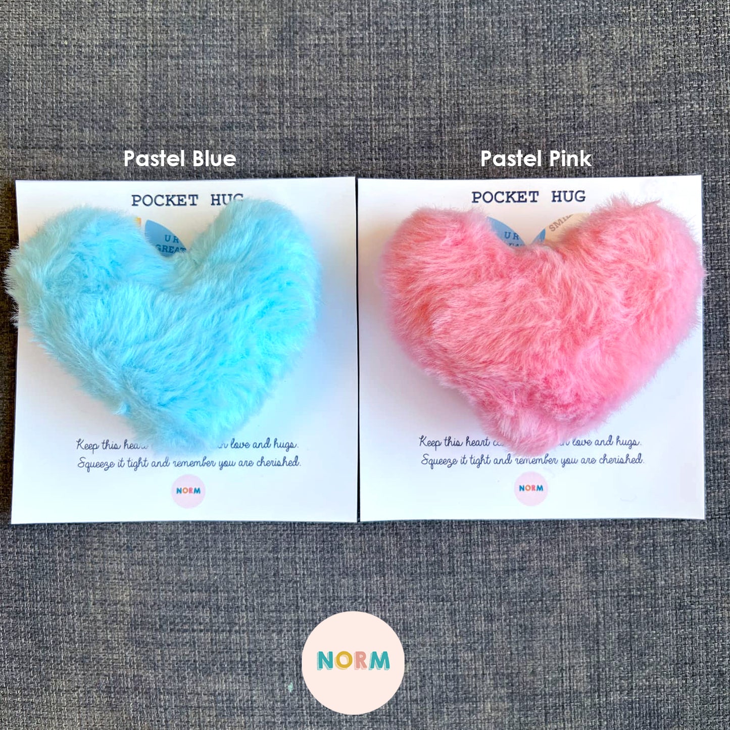 Furry Fluffy Pocket Hug Heart (Plain)