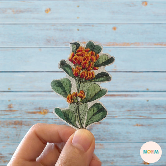 ORANGE FLORAL Textured Wellness Sticker