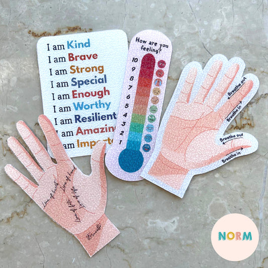 Palm Breathing & Feelings Thermometer Wellness Stickers Boxset