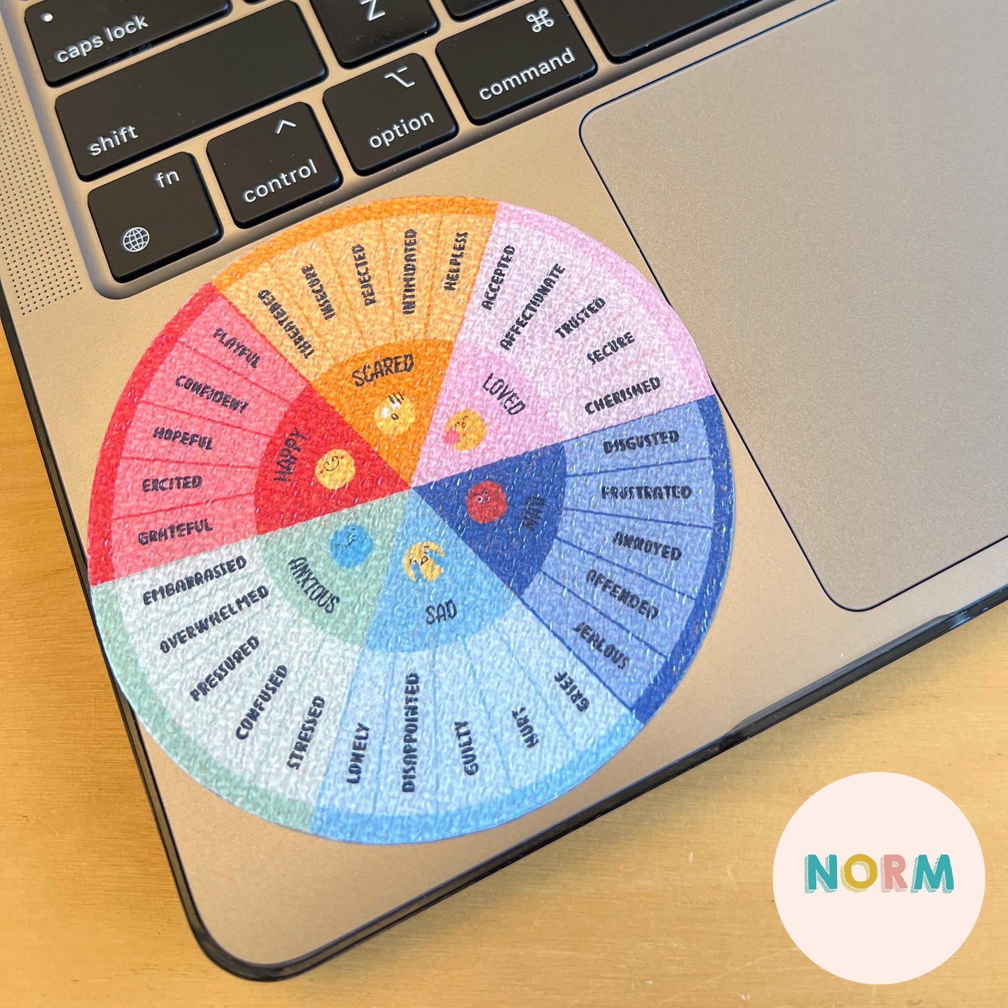 RAINBOW FEELINGS WHEEL Textured Wellness Sticker